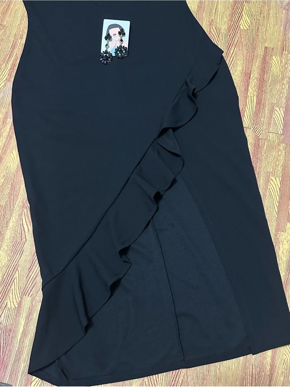 Aeropostale Black Ruffle Strap Midi Dress